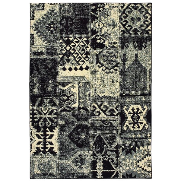 Oriental Weavers 9 ft. 10 in. x 12 ft. 10 in. Luna Casual Area Rug, Black L1804K300390ST - main